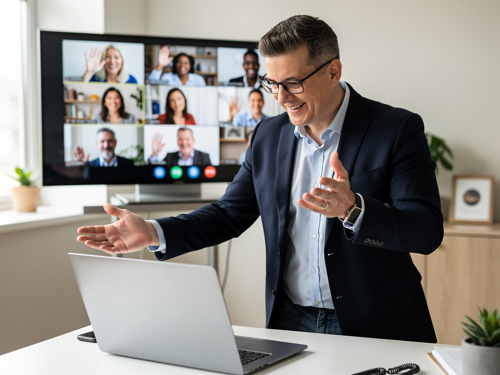 Trainer leading a lively online negotiation session