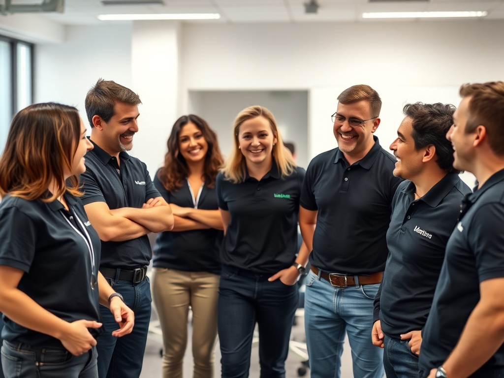 UK managers and team in a supportive discussion