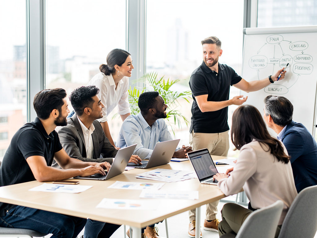 Teamwork and problem-solving in a UK office