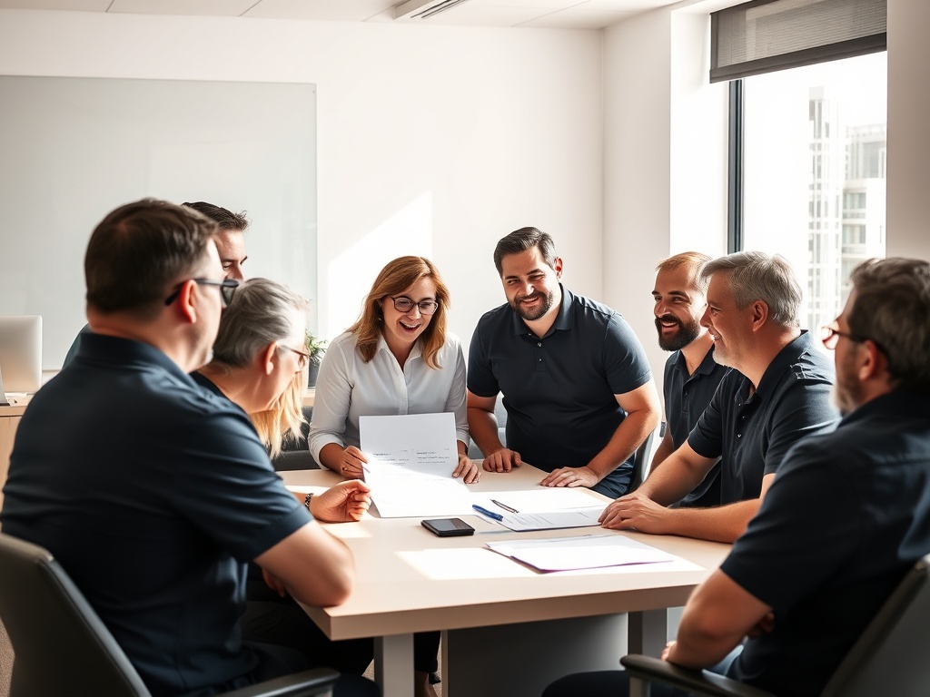 UK office sales team collaborating