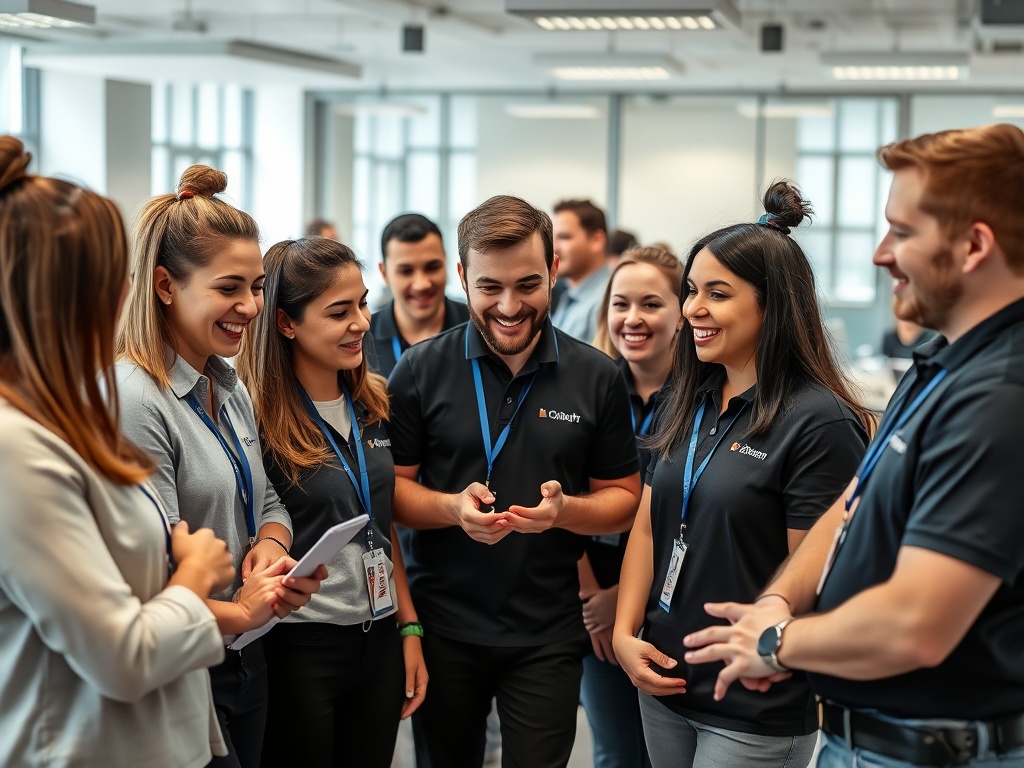 Team collaborating in a UK office